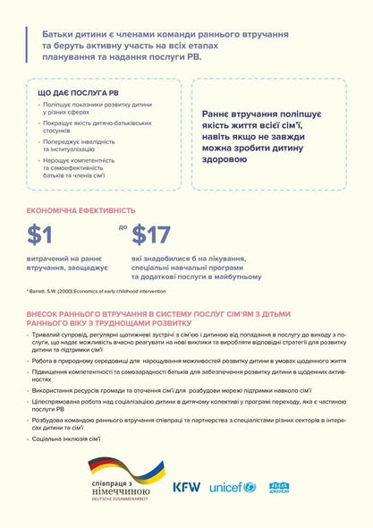 Раннє втручання – турбота з перших кроків життя